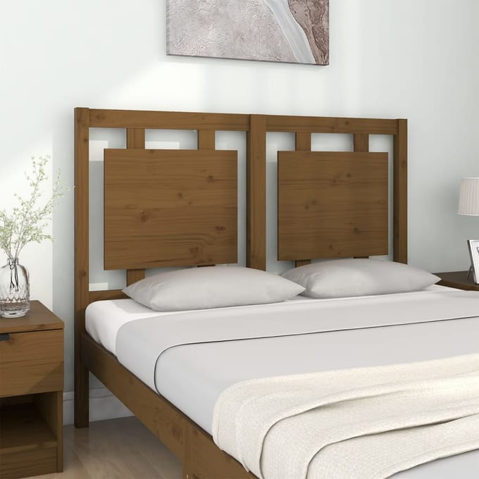 vidaXL - Hoofdbord - 125,5x4x100 - cm - massief - grenenhout - honingbruin