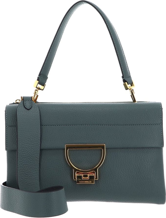 COCCINELLE Leren Schoudertas Handtas Arlettis Handbag Kale Green Groen