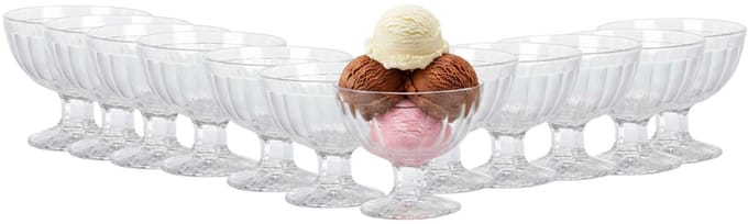 Excellent Houseware IJcoupes/ijs serveer schaaltjes - set 12x stuks - glas - 200 ml