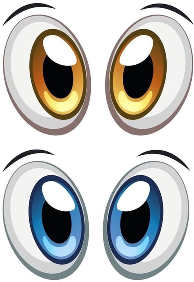 2 Pairs Ogen Stickers voor Robots en Grasmaaiers, Zelfklevend, Grappig en Decoratief, Weerbestendig