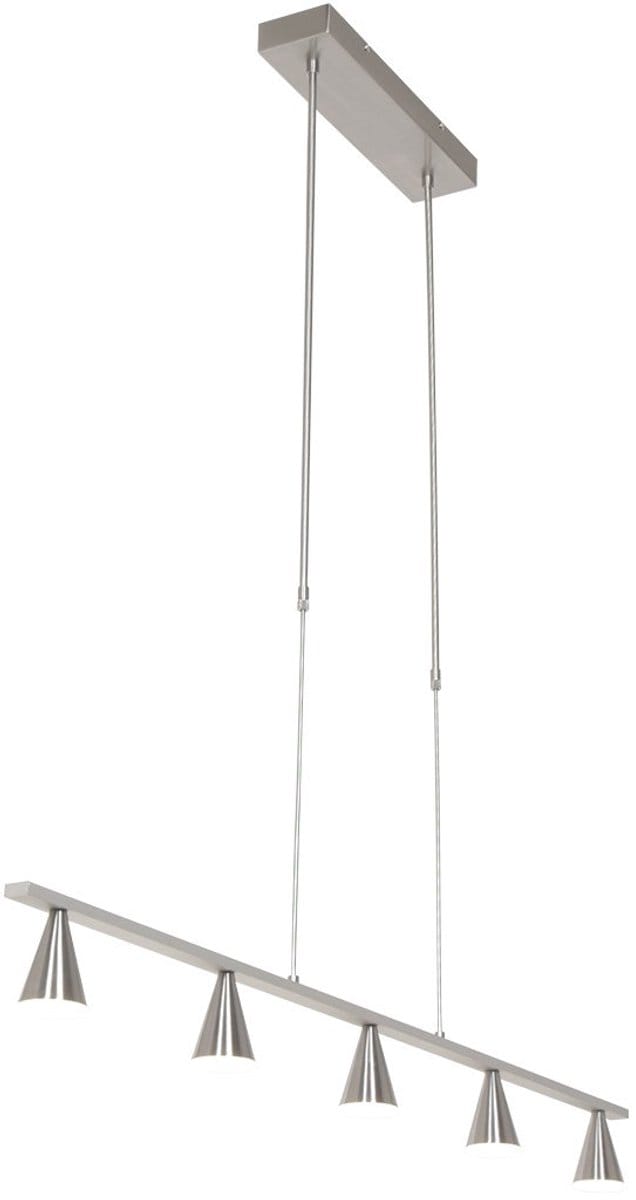 Hanglamp Vortex 3066ST Staal 5 lichts verstelbaar van 85 tot 145 cm Steinhauer Modern
