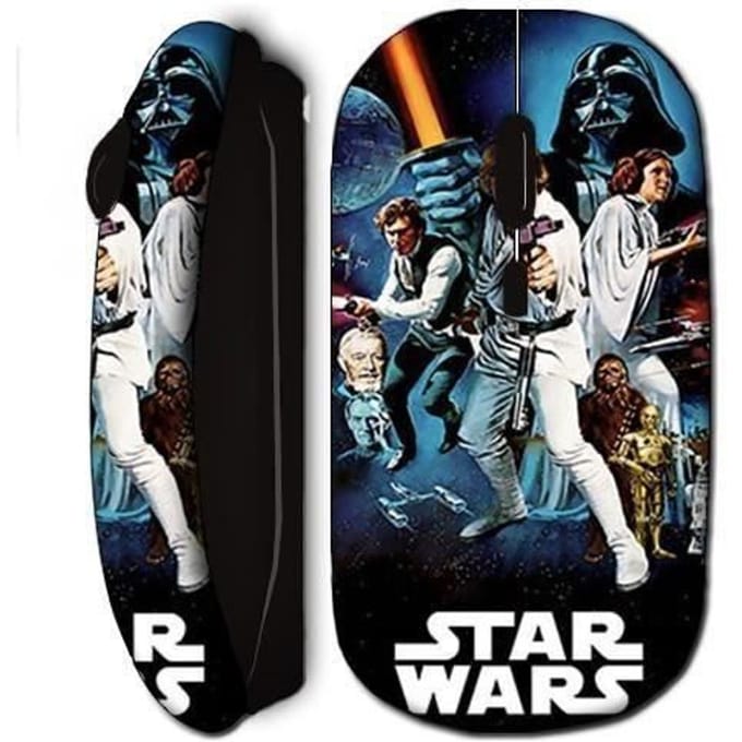 Souris sans fil - Star Wars - Affiche - Noir - Compatible Mac et PC - Clé USB wifi incluse