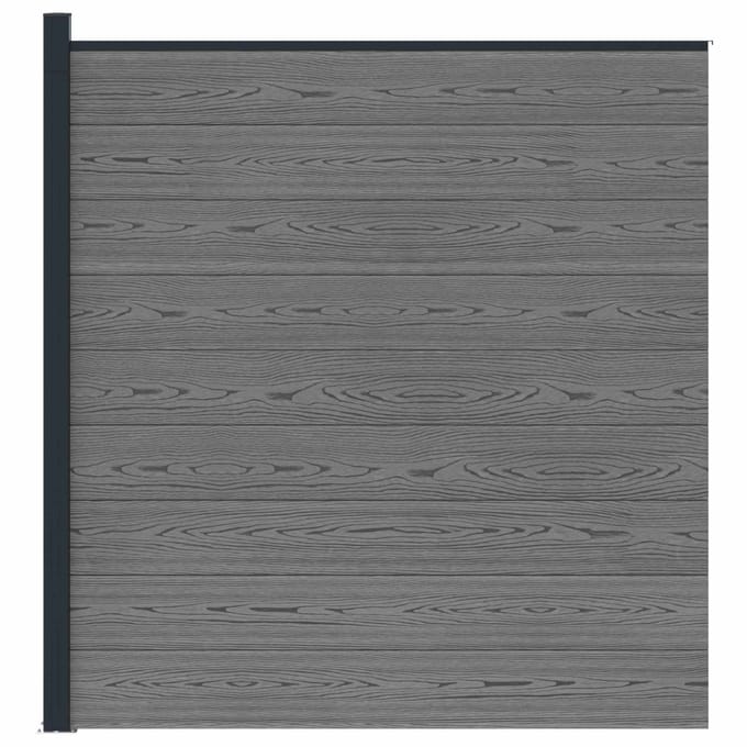 vidaXL - Hekset - 175 - x - 186 - cm - WPC - en - Aluminium - Grijs