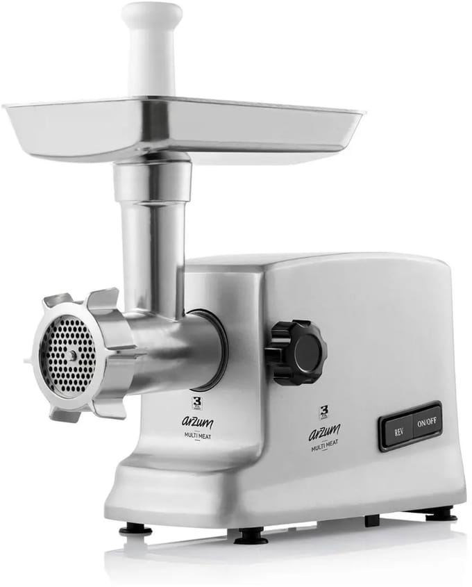 Arzum Multimeat Vleesmolen AR1076 | RVS - 4 Snijplaten - 2000 W