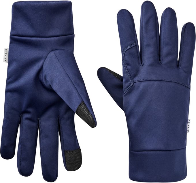ShapeFit | Dunne marineblauwe polyester handschoenen geschikt voor touchscreens