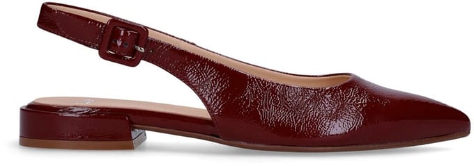 Manfield - Dames - Bordeaux rode lakleren slingbacks - Maat 38