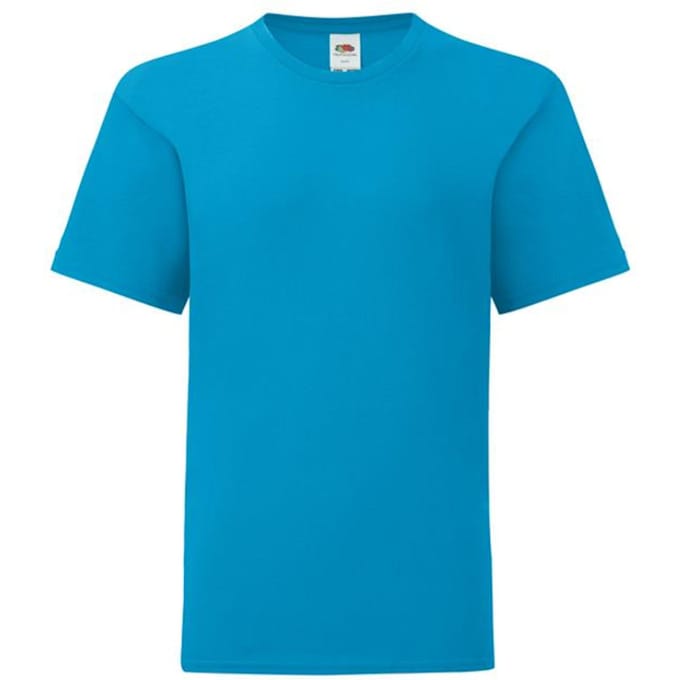 Fruit Of The Loom Iconisch T-shirt  Kinderen / Kinder (Azure)