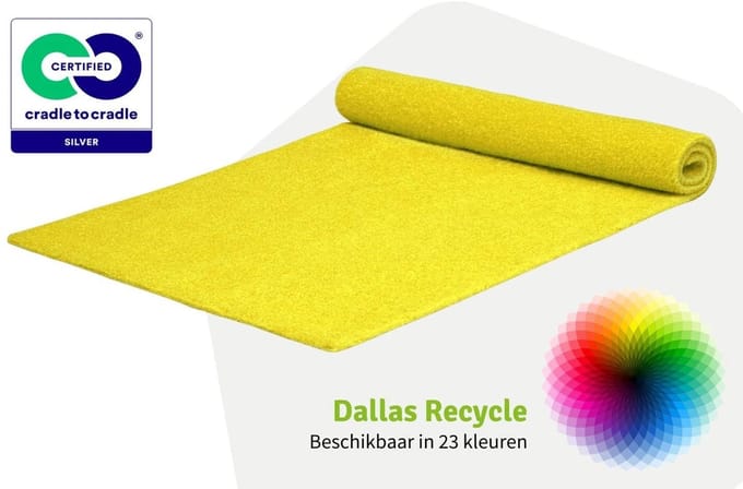 GJ Floors - Basic loper Dallas Recycle | Kanariegeel - Breedte x Lengte: 2 meter / 5 meter