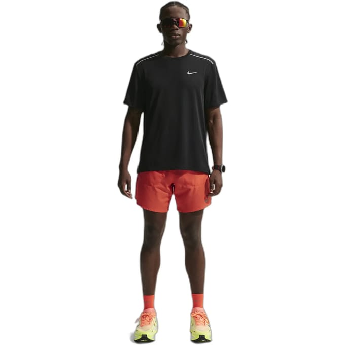 Nike Miler T-shirts Heren - Zwart - Maat M - Poly Jersey