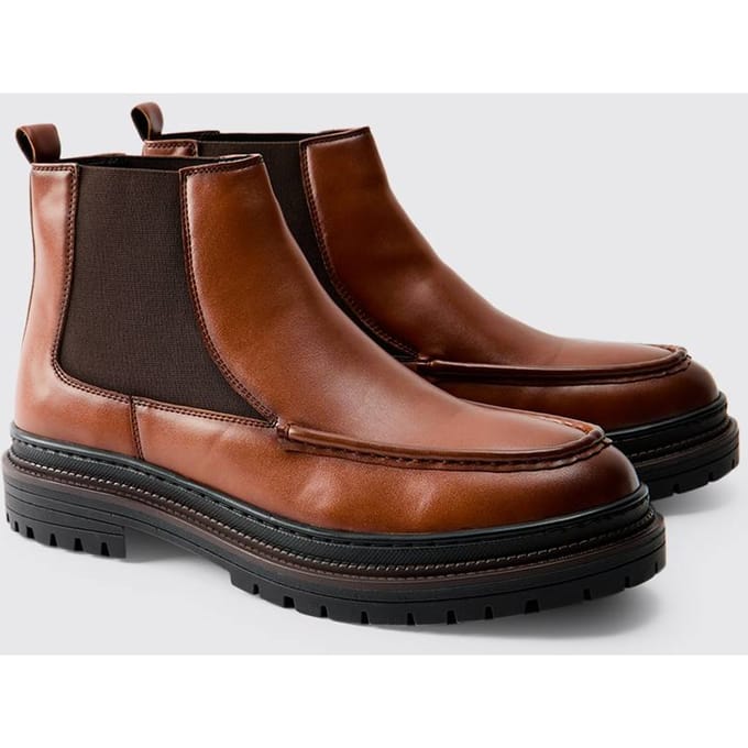 PU Schort Voorzijde Chelsea-laars | Tan | Size 44