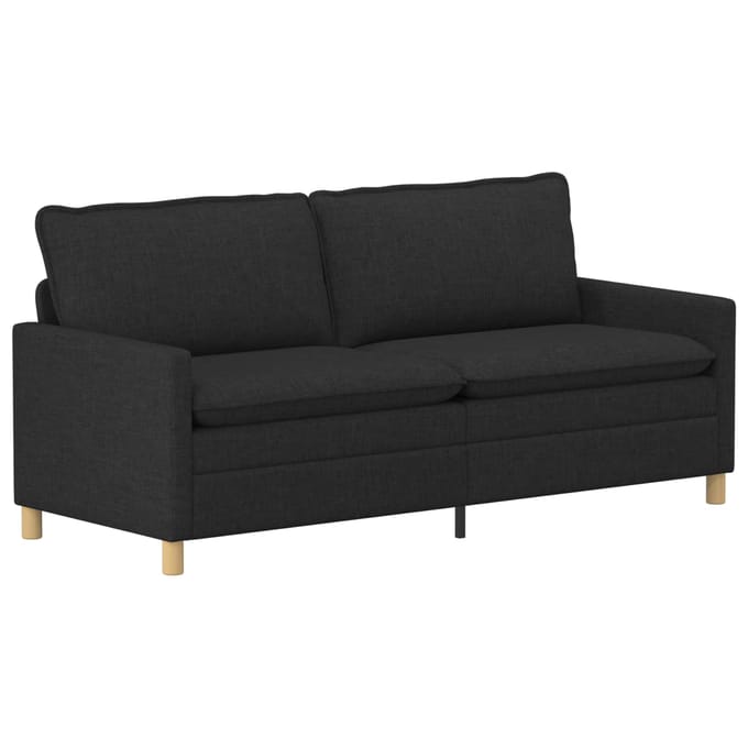 vidaXL - Bank - 3-zits - Zwart - 196 - x - 81 - x - 87,5 - cm - Stof