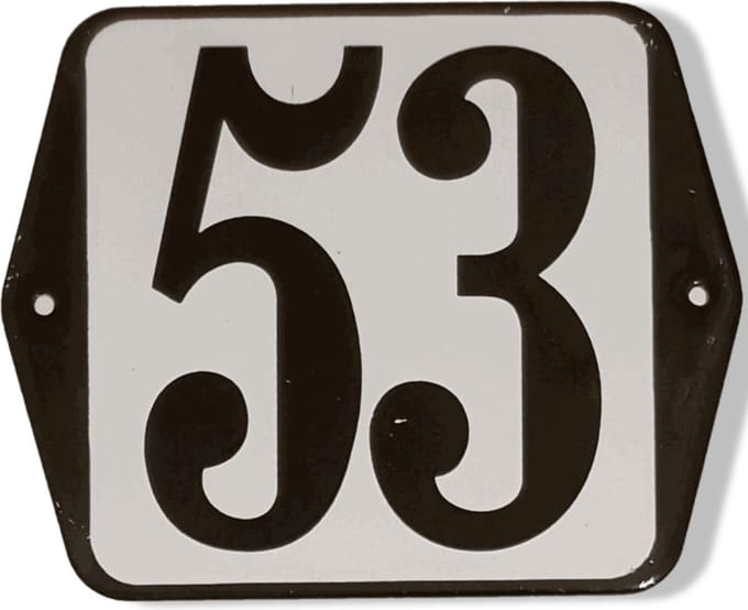 Huisnummer standaard nummer 53