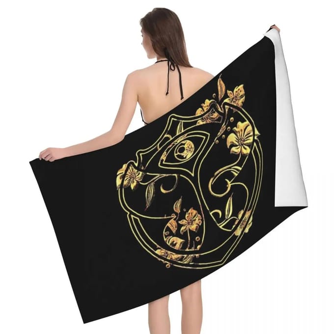 Tomorrowland Logo Bad Strandhanddoek Microvezel Zwembadhanddoeken W30*H60(CM) beige