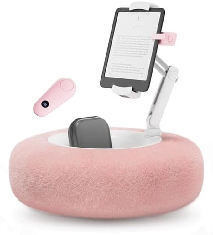 Tablet Kussenstandaard met 360° Verstelbare Houder en Page Turner voor E-readers en Tablets