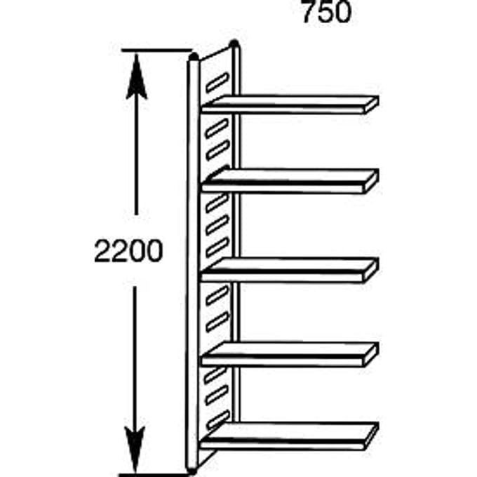 Legbordstelling, 2200 x 1000 x 600 mm