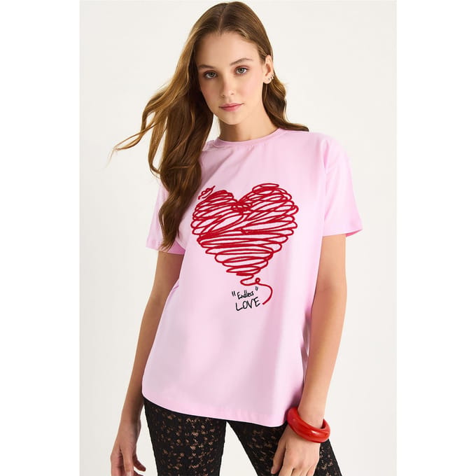 Geborduurde Ronde Hals T-shirt