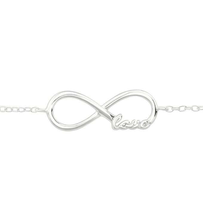 Joy|S - Zilveren infinity armband - love - 16 - 18 cm
