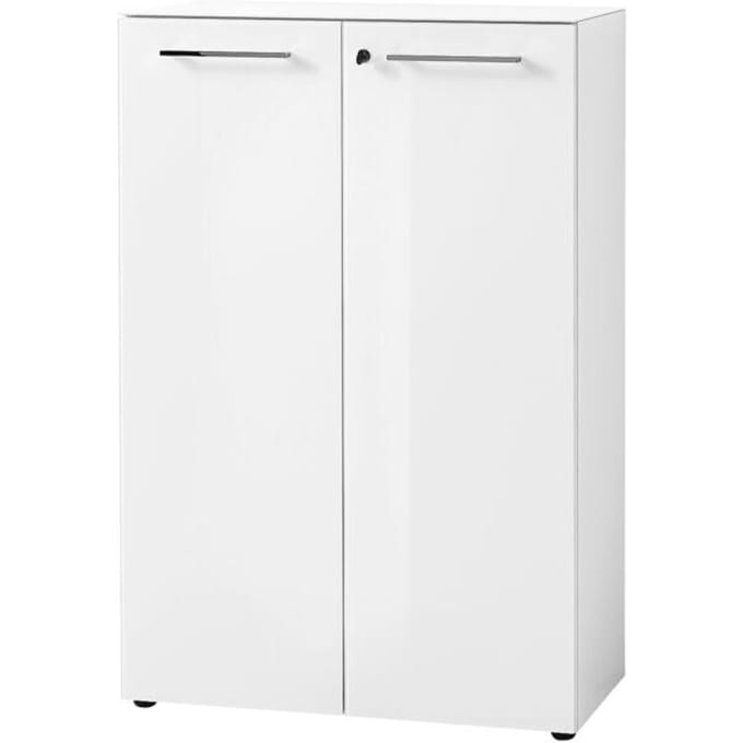 Archiefkast MONTERIA, 3 ordnerhoogten, afsluitbaar, B 800 x D 370 x H 1200 mm, wit