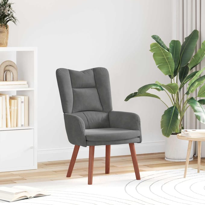 vidaXL - Fauteuil - Donkergrijs - 63 - x - 67 - x - 94 - cm - Fluweel