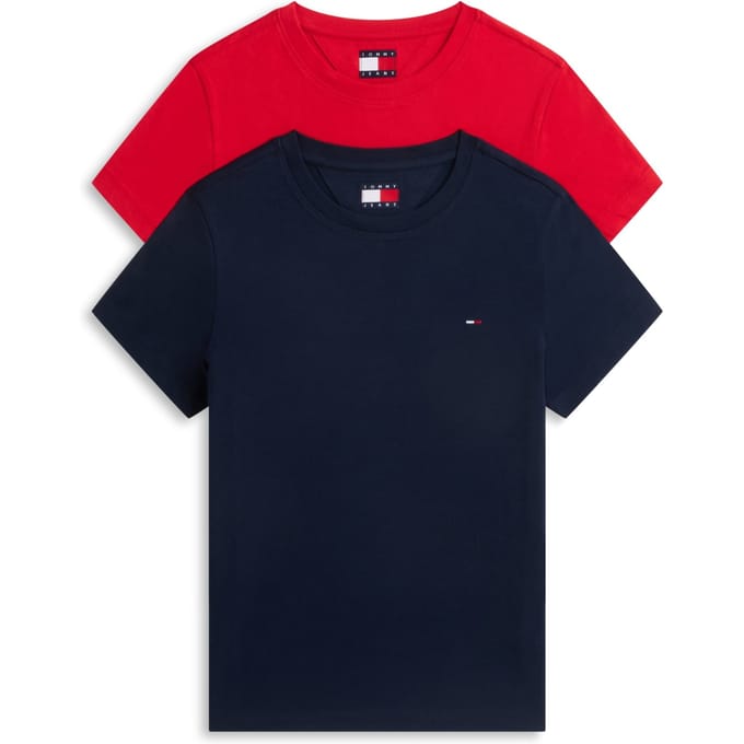Tommy Hilfiger 2-pack C-neck Tee Dark Night Navy/amaryllis Red Größe: S | Hemden Outlet | Damen | Schwarz