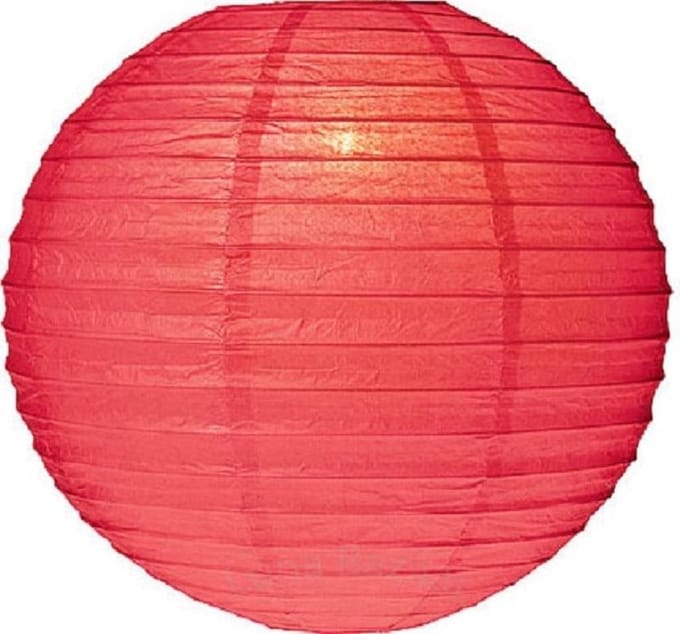 5 stuks lampion rood 35 cm