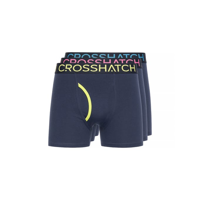 Crosshatch Heren Trioglow Boxershorts (Set van 3) (Marine)