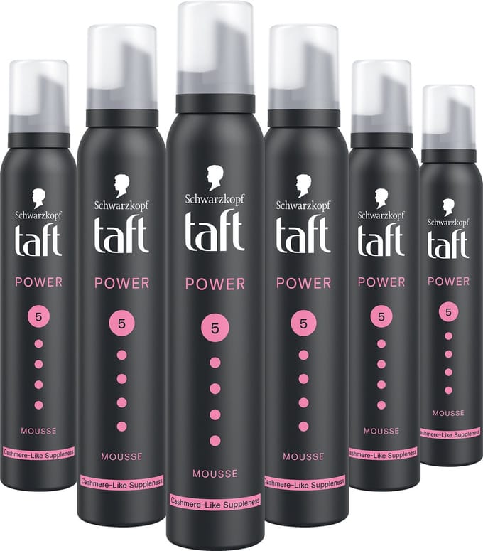 Taft Power Cashmere Mousse - Haarstyling - Haarmousse - Voordeelverpakking - 6x 200 ml