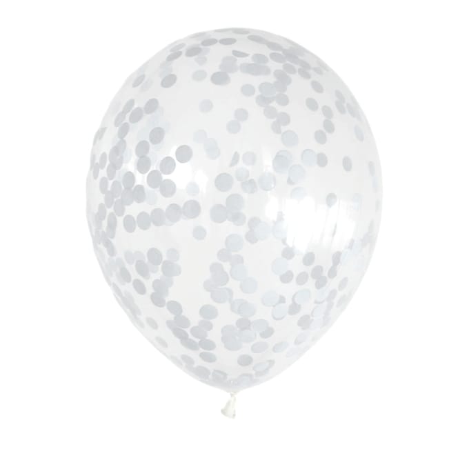 Witte Confetti Ballonnen (10 stuks / 46 CM)