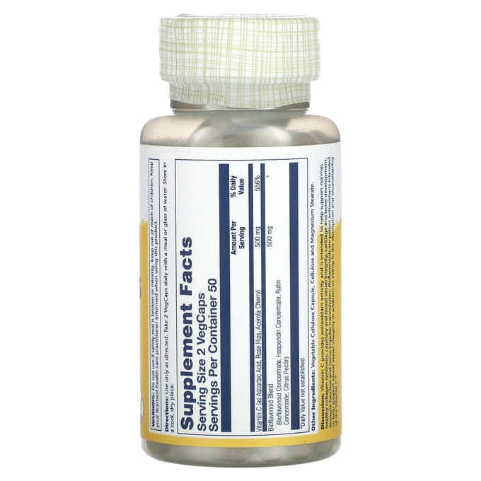Vitamine C & Bioflavonoïden, 1:1 Verhouding, 100 Groentecapsules