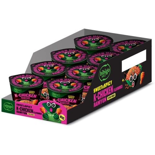 bibigo Ramyun met K-Chicken-smaak, zoet & pittig, 8 x 98 g