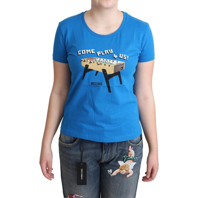 Moschino Voetbal T-shirt Blauw