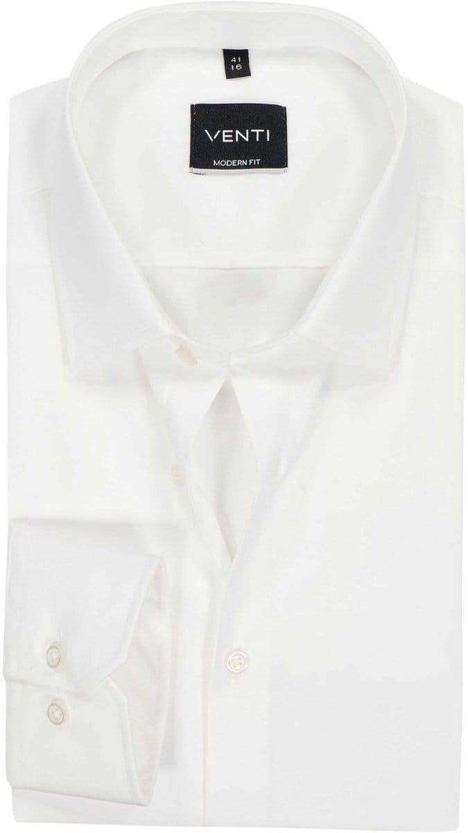 VENTI modern fit overhemd - mouwlengte 7 - beige - Strijkvrij - Boordmaat: 41 (EU maat: L)