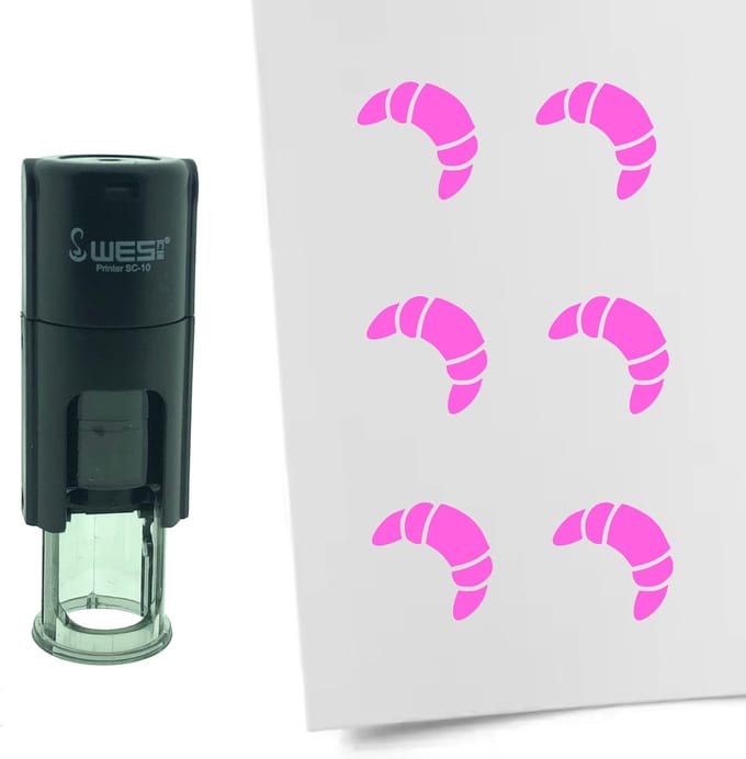 CombiCraft Stempel Croissant 10mm rond - roze inkt