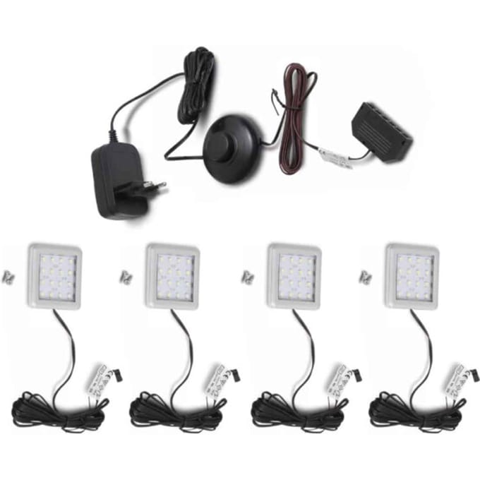 Onderbouwspot set van 4 koud wit - 5x22x8cm