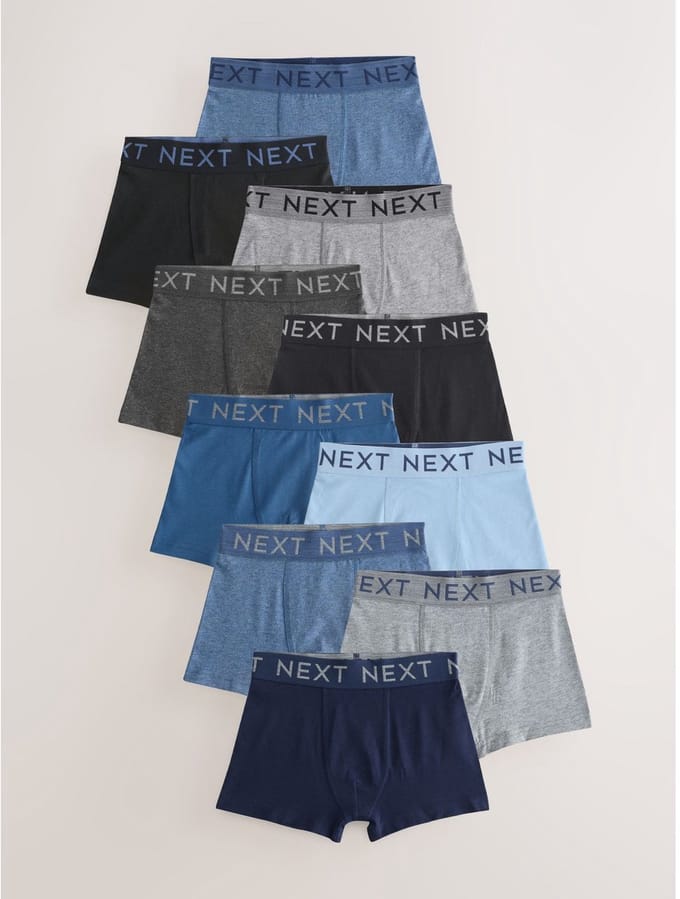 Next - Jongens - Set van 10 boxershorts - Blauw