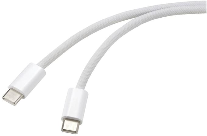Renkforce RF-6056882 USB-kabel USB-C stekker, USB-C stekker 1.00 m Wit Verdraaide paren
