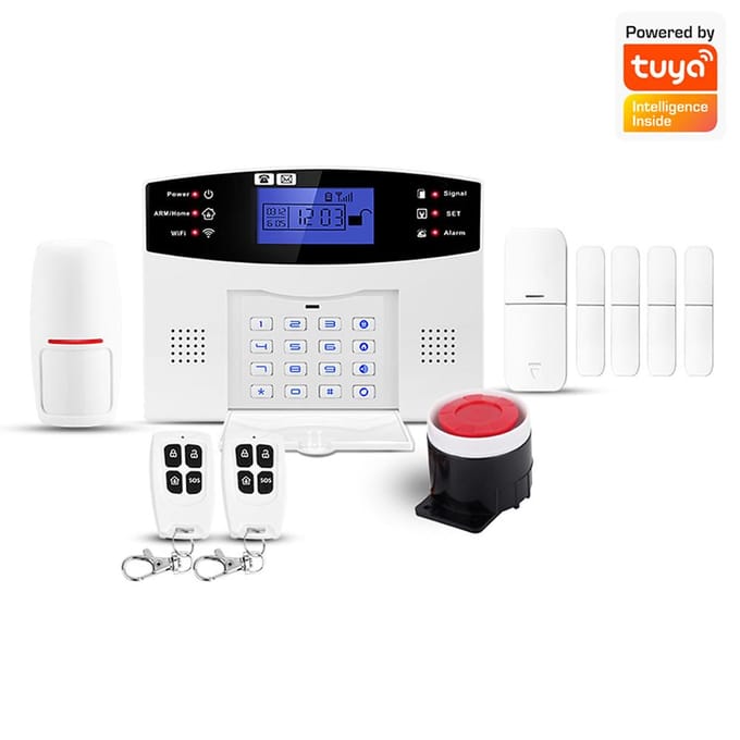 Beveiligingsalarmsysteem Kit Auto Dial GSM+WiFi Home Security Draadloos alarmsysteem GSM Home Security US Plug wit