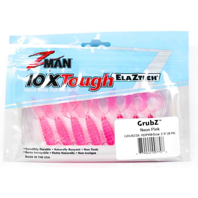 Zman Soft Lure GrubZ 2,5 Inch 8/Pack Neon Roze (7708)