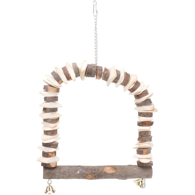 Jouet Balançoire pour Oiseaux Balançoire Suspendue Perchoir Support pour Petites Perruches Perroquets Oiseaux et CacatoèsL L white