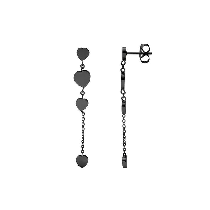 iXXXi Jewelry-4 Hearts Dangle-Zwart-Dames Oorbellen