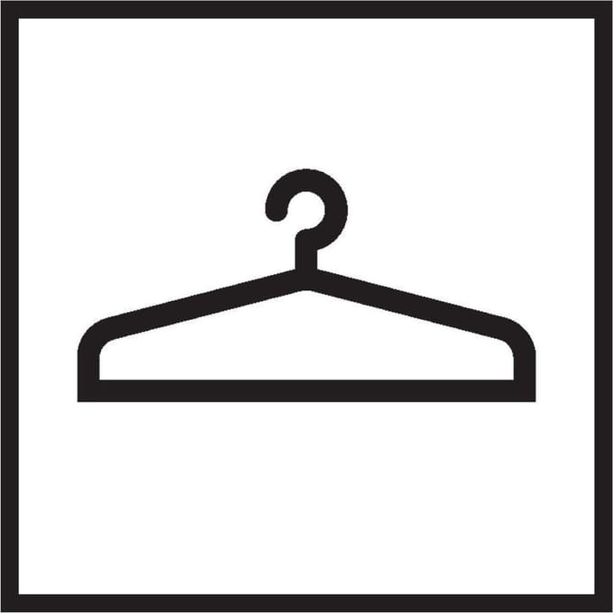Garderobe sticker, wit zwart 100 x 100 mm
