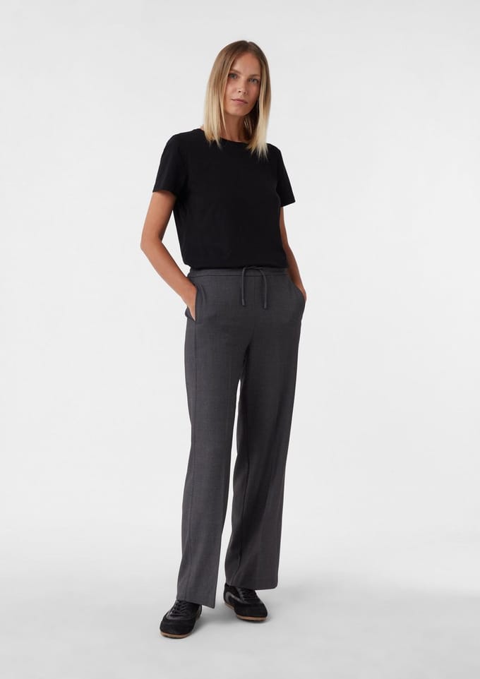 Large Chiné Look Kostuumbroek Met Elastische Taille Dames COMMA
