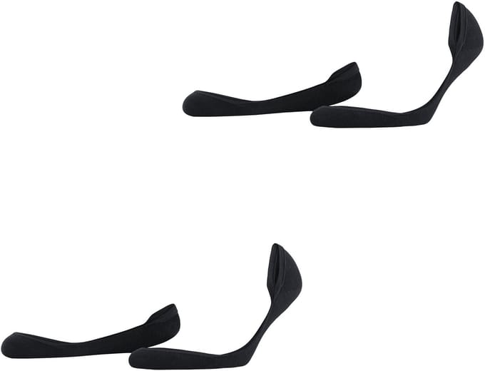 Esprit Solid Low 2-Pack onzichtbar eenkleurig katoen multipack footies dames zwart - maat 39-42