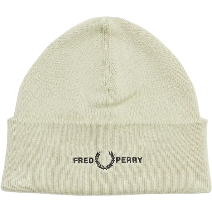 Fred Perry grafisch logo lichte oestercrème muts