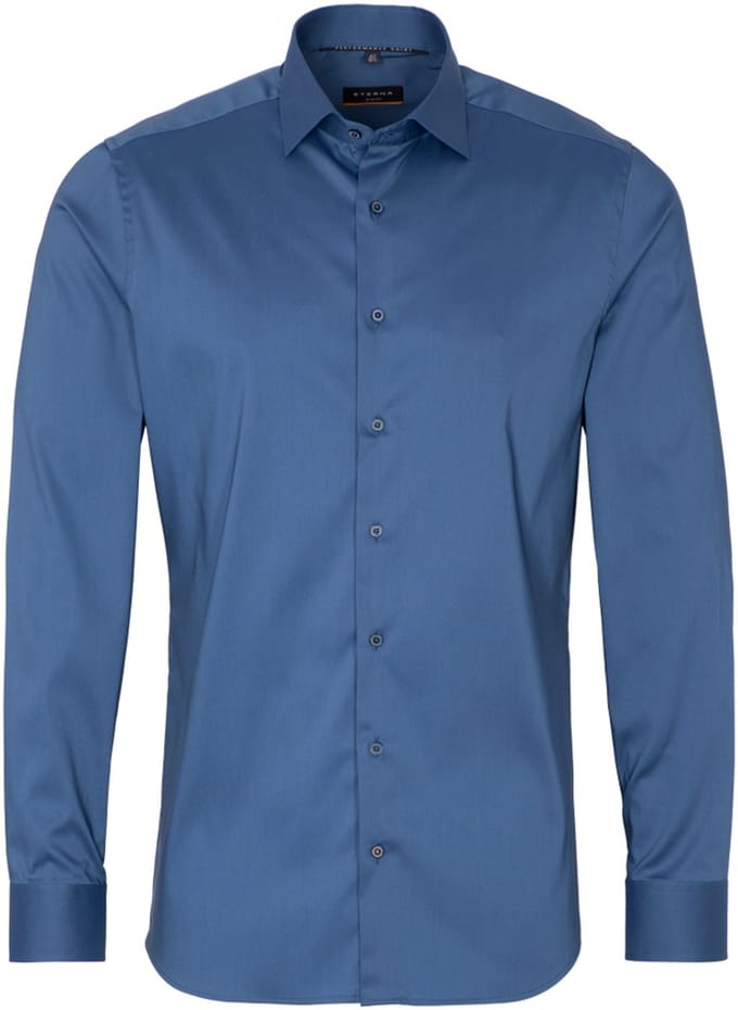 ETERNA slim fit performance overhemd - superstretch lyocell - zwart - Strijkvriendelijk - Boordmaat: 44
