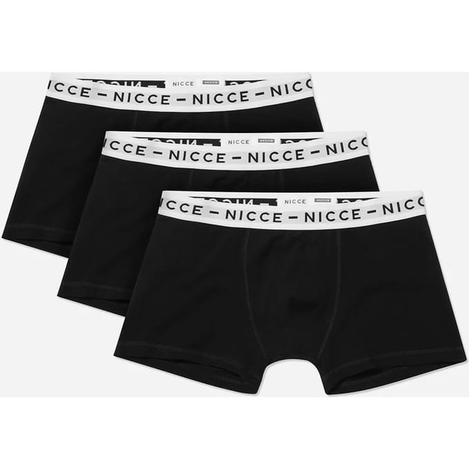 Nicce 3-Pack Stretch Taille Zwart/Wit Trailstar Boxers 0038 K011 0001