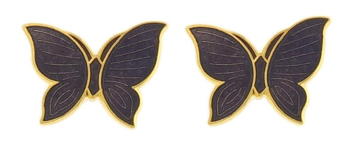 Behave - Oorringen dames - vlindermotief - paars - 1,5 cm