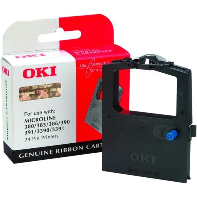 OKI ML 380/385/386 Zwart Ribbon - Print ribbon Zwart