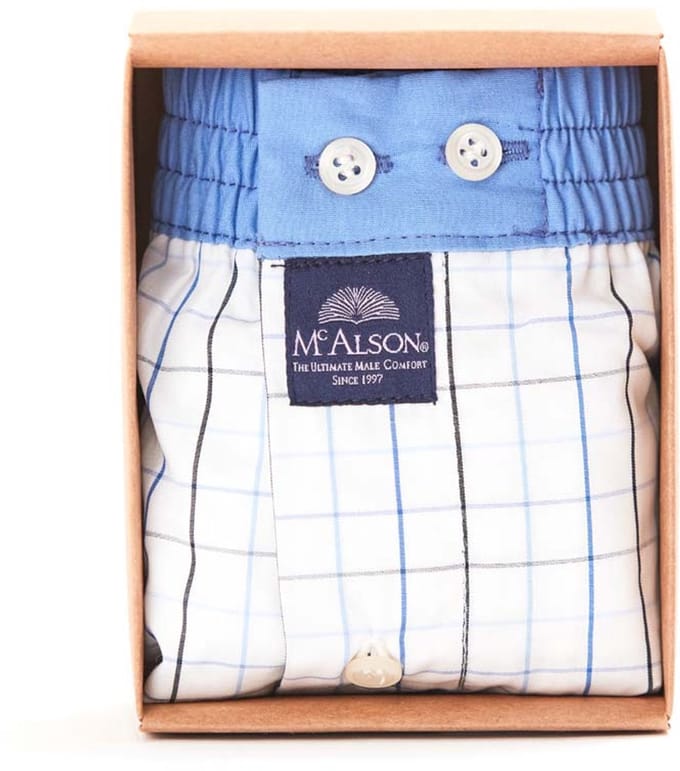 McAlson Boxershort- Geruit blue white (M)