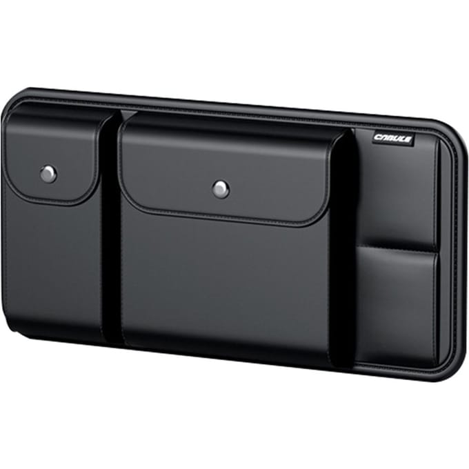 Auto Zonneklep Organizer Multifunctionele Zonnebrilhouder Leer Interieuraccessoires voor Auto zwart